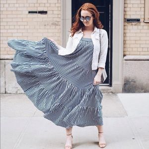 blue & white stripe maxi